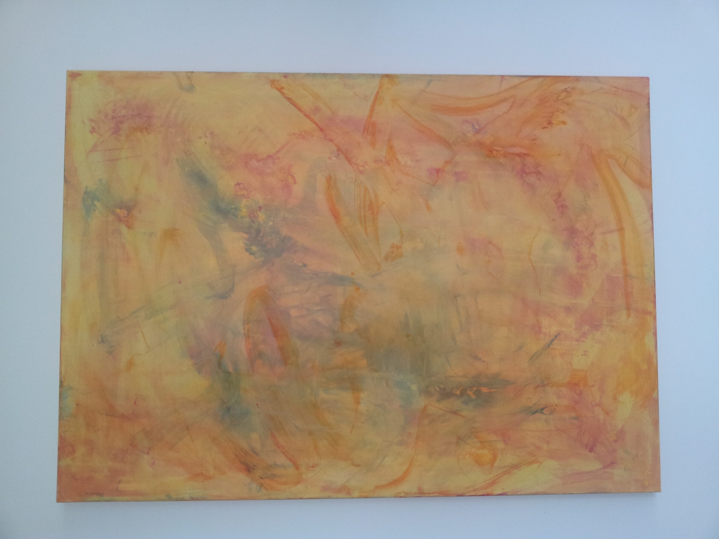Behind Yellow, 2012, Acryl auf Leinwand, 100.0 × 80.0 cm