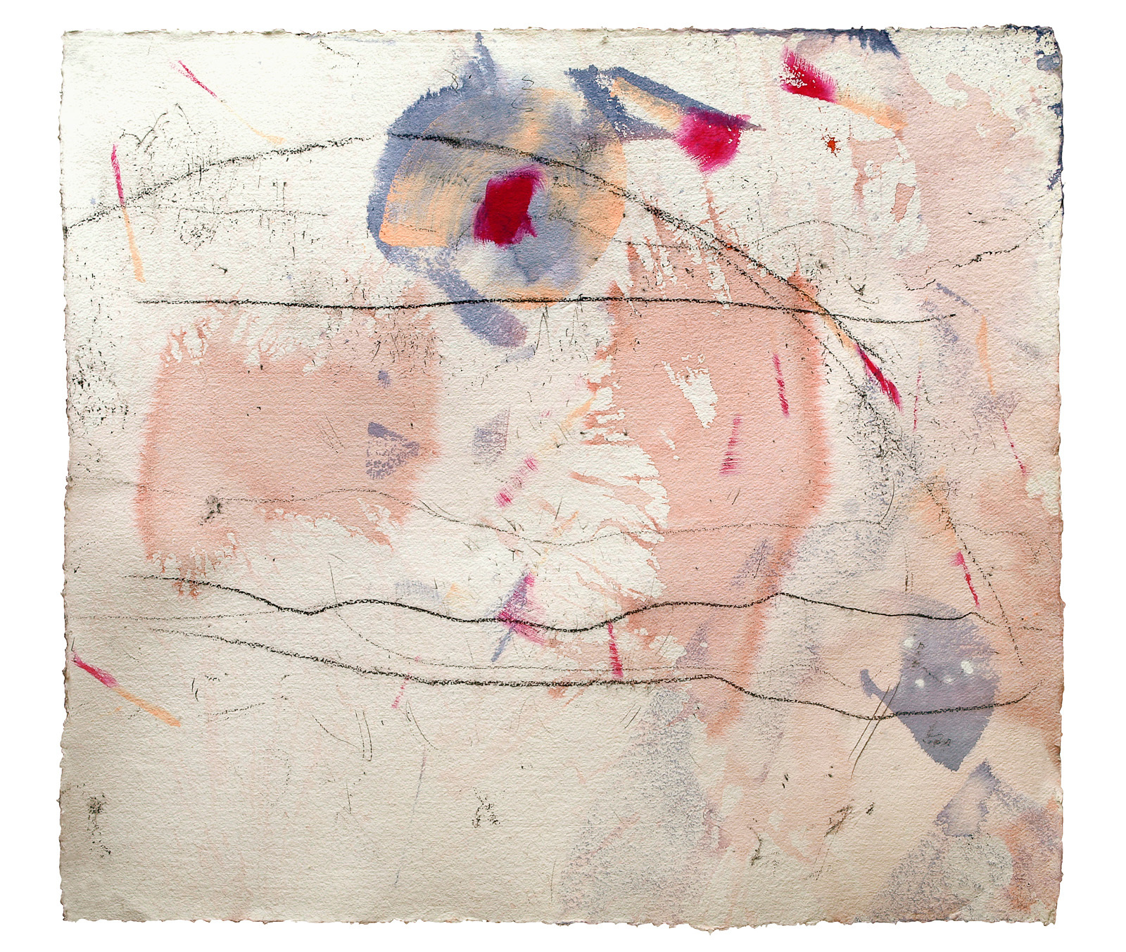 Thread Free 2, 2015, Mixed Media auf Büttenpapier, 100.0 × 97.0 cm
