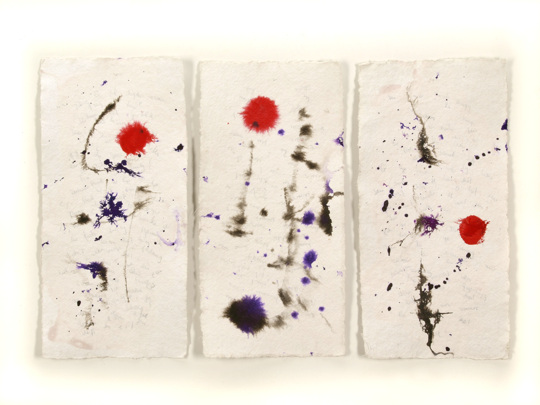 Flowers in Ice, 2019, Mixed Media auf Büttenpapier, 3 à 20.0 × 40.0 cm