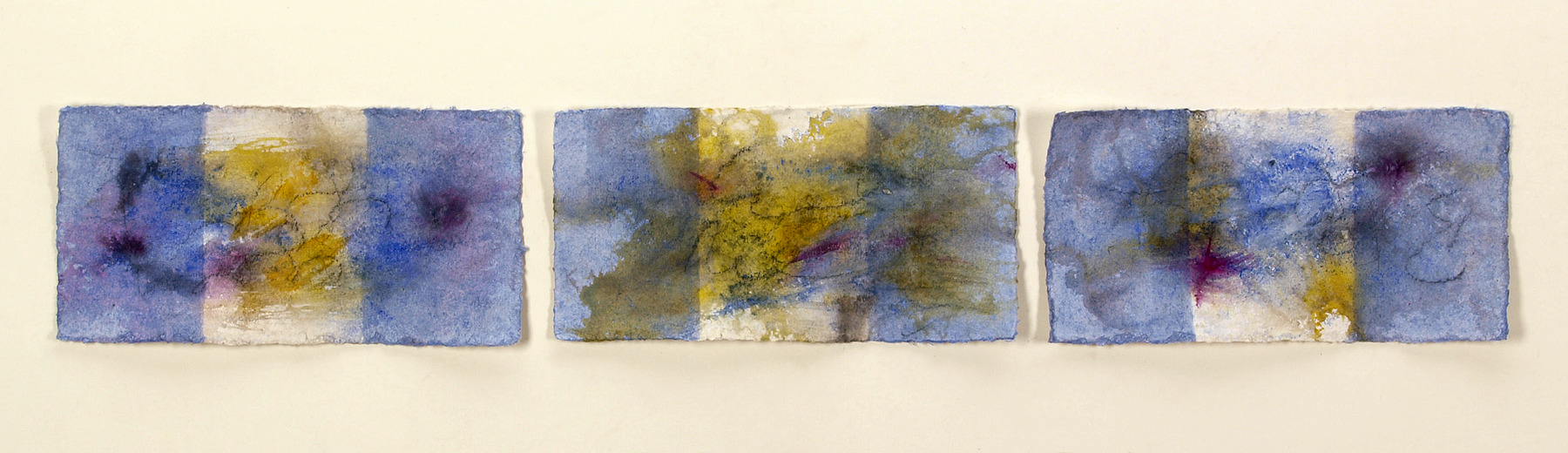 Blue And…, 2019, Mixed Media auf Büttenpapier, 40.0 × 20.0 cm