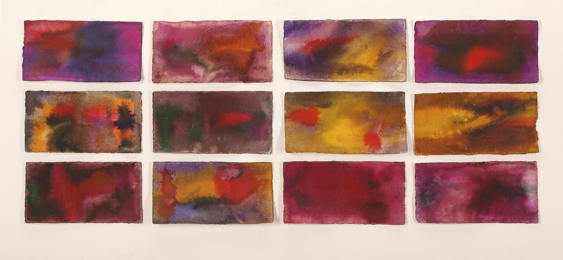 Red And…, 2020, Mixed Media auf Büttenpapier, 12 à 30.0 × 15.0 cm