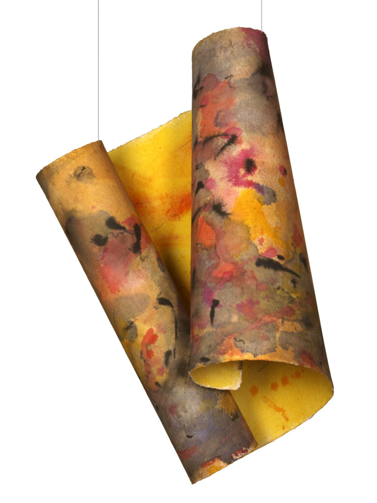 Space Worlds 7 — als Rolle, 2019, Tusche auf Büttenpapier, beidseitig bemalt, 200.0 × 100.0 cm