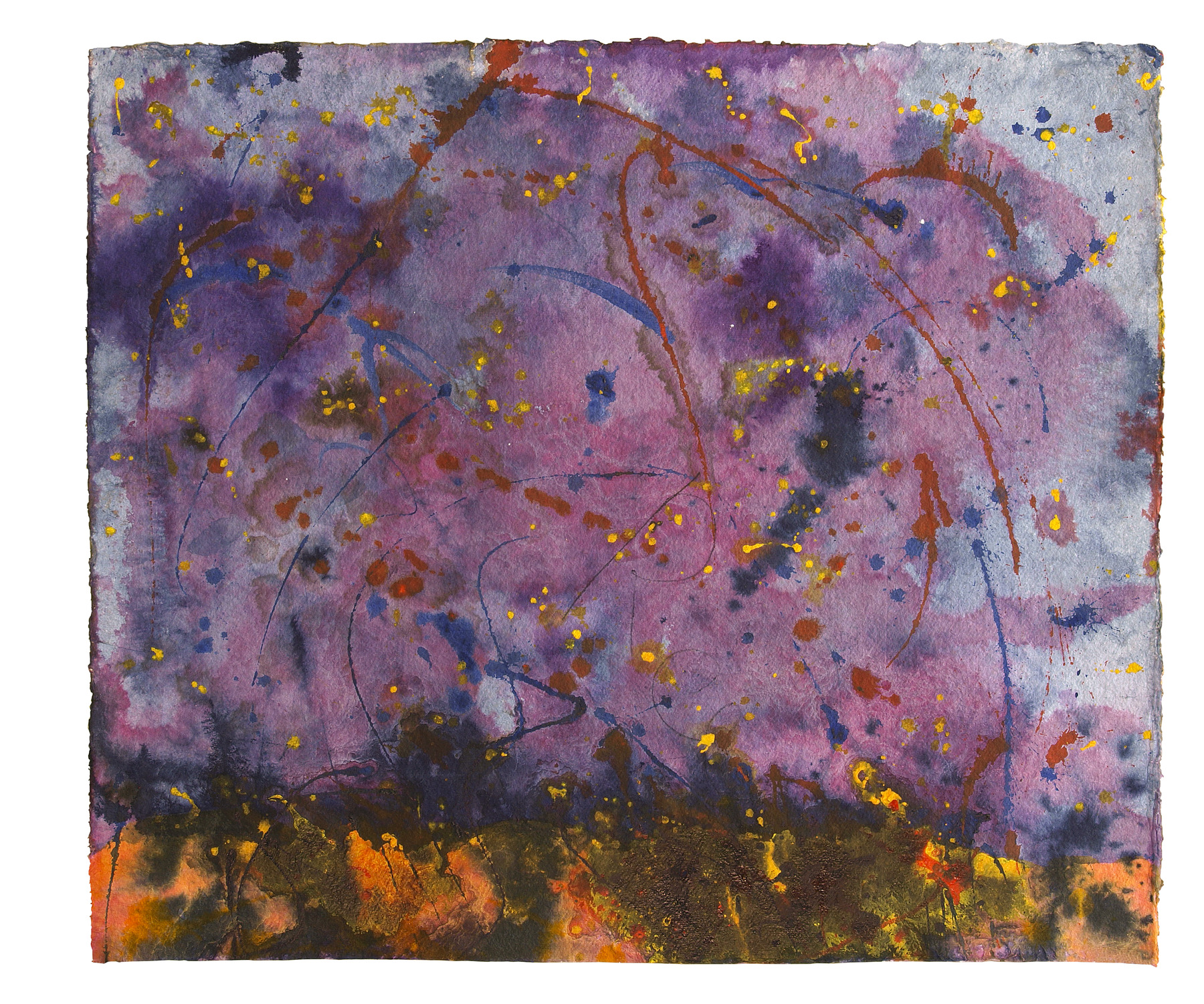 Moving 3+4 — Vorderseite, 2019, Mixed Media auf Büttenpapier, beidseitig bemalt, 100.0 × 85.0 cm