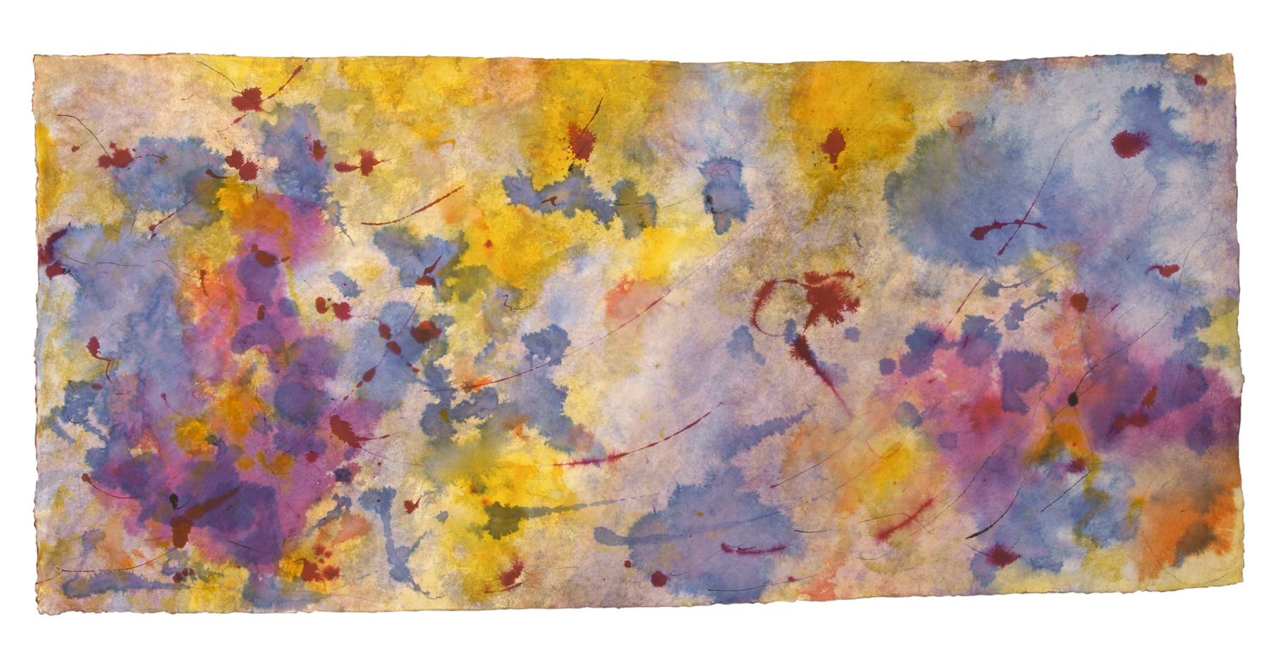 Space Worlds 2 — Vorderseite, 2016, Tusche auf Büttenpapier, beidseitig bemalt, 220.0 × 100.0 cm