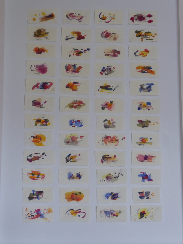 Haikus, 2016, Mixed Media auf Büttenpapier, 48 à 12.0 × 6.0 cm