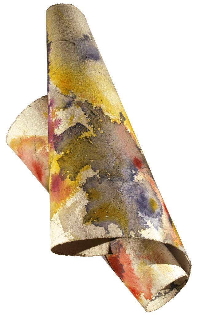 Space Worlds 17 — als Rolle, 2015/2021, Mixed Media auf Büttenpapier, beidseitig bemalt, 230.0 × 100.0 cm