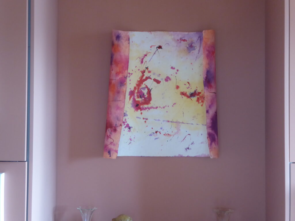 Shell — im Raum, 2018, Mixed Media auf Büttenpapier, 100.0 × 70.0 cm