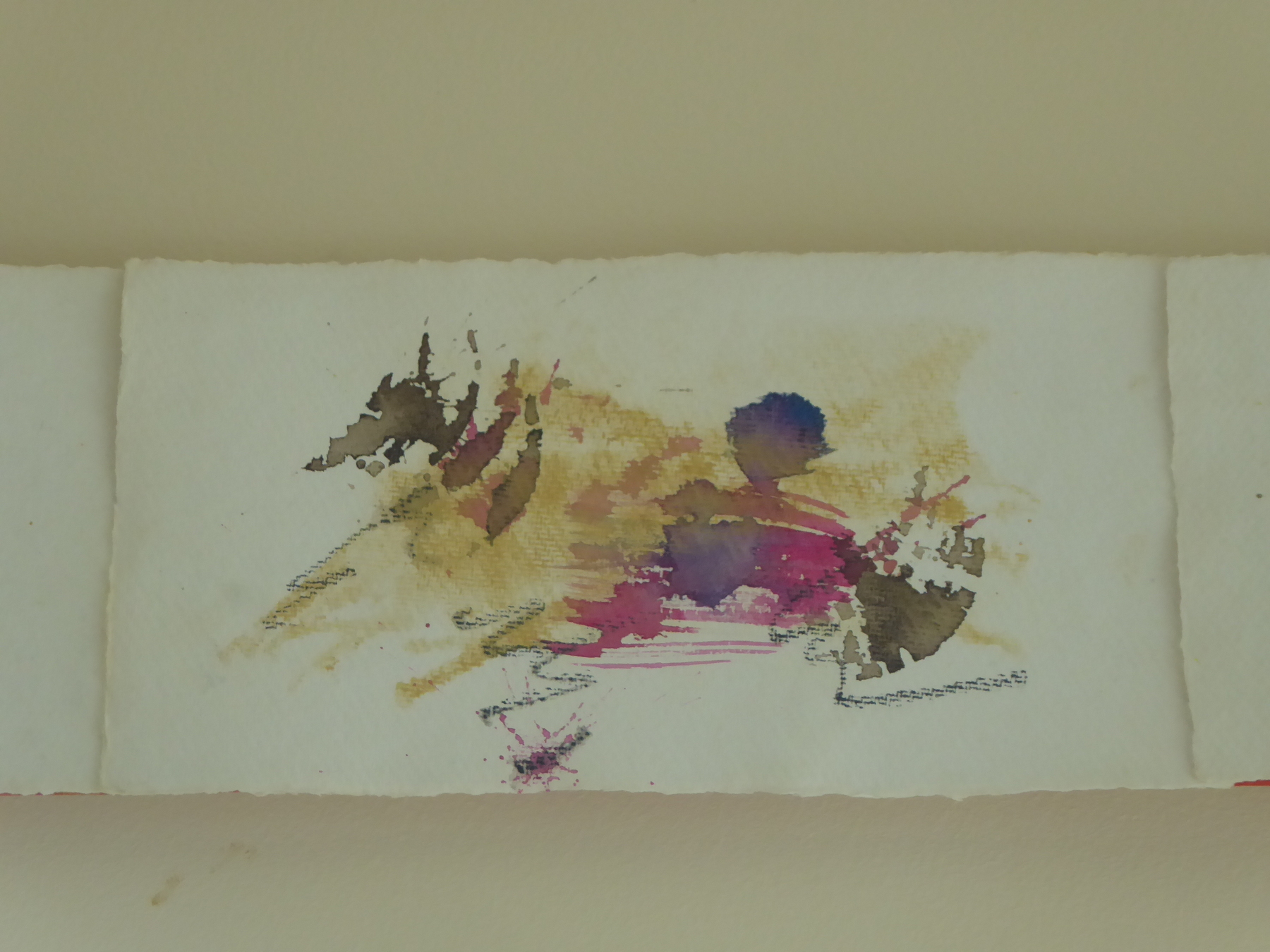 XY 36, 2018, Mixed Media auf Büttenpapier, 30.0 × 15.0 cm
