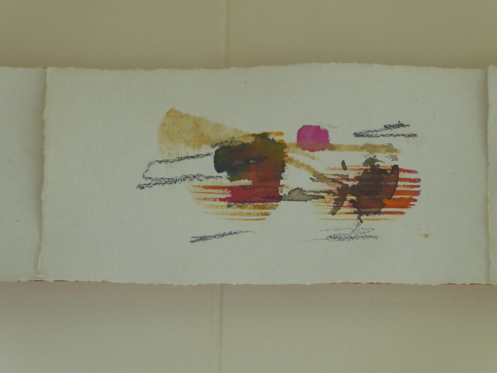 XY 35, 2018, Mixed Media auf Büttenpapier, 30.0 × 15.0 cm