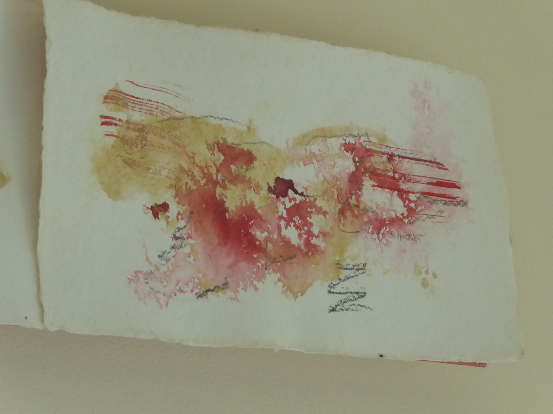 XY 33, 2018, Mixed Media auf Büttenpapier, 30.0 × 15.0 cm