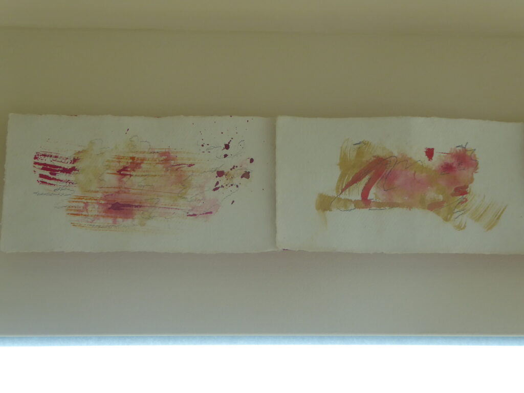 XY, 2018, Mixed Media auf Büttenpapier, 2 à 30.0 × 15.0 cm