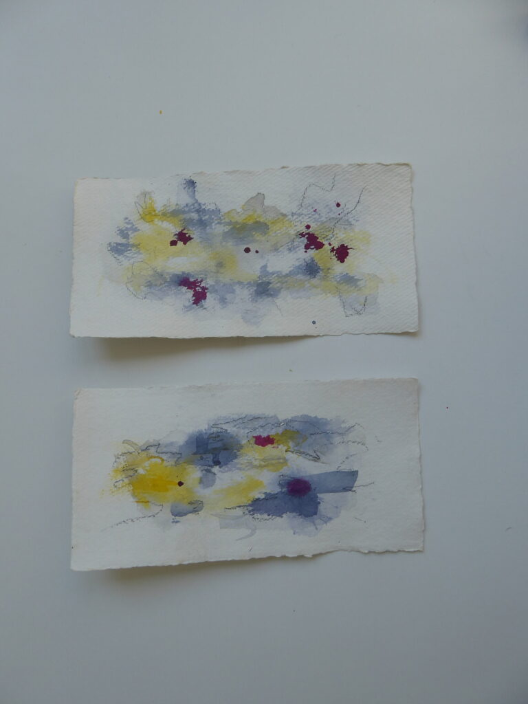 XY, 2018, Mixed Media auf Büttenpapier, 2 à 30.0 × 15.0 cm