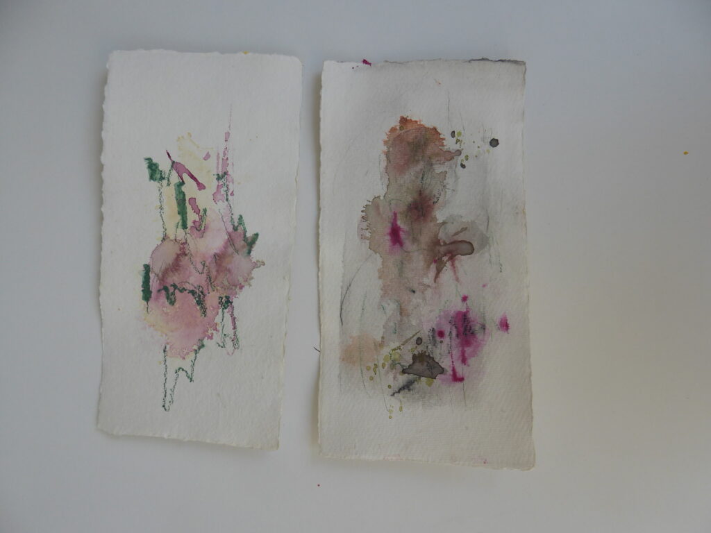 XY, 2018, Mixed Media auf Büttenpapier, 2 à 30.0 × 15.0 cm
