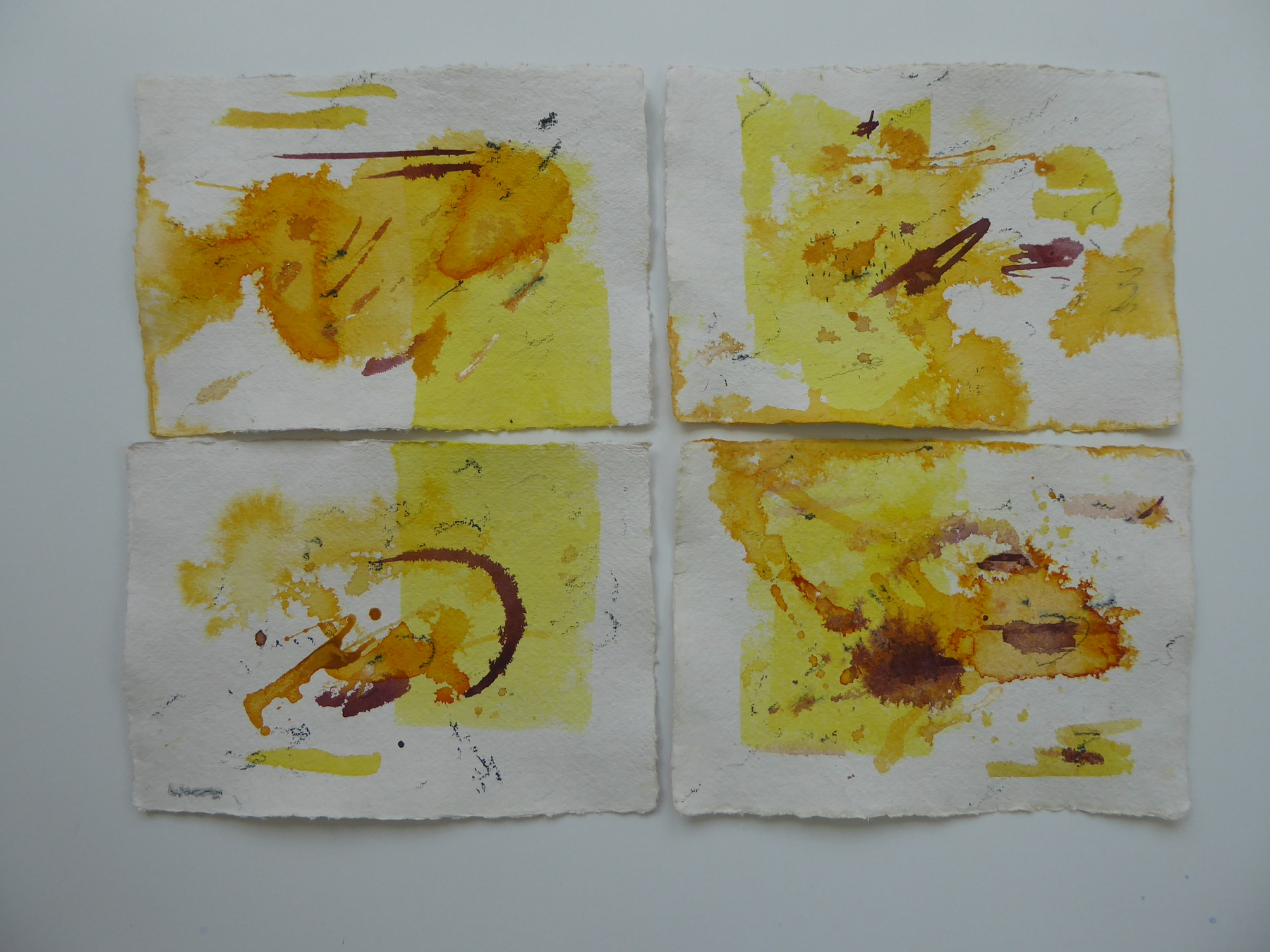 Wax And, 2018, Mixed Media auf Büttenpapier, 4 à 30.0 × 21.0 cm