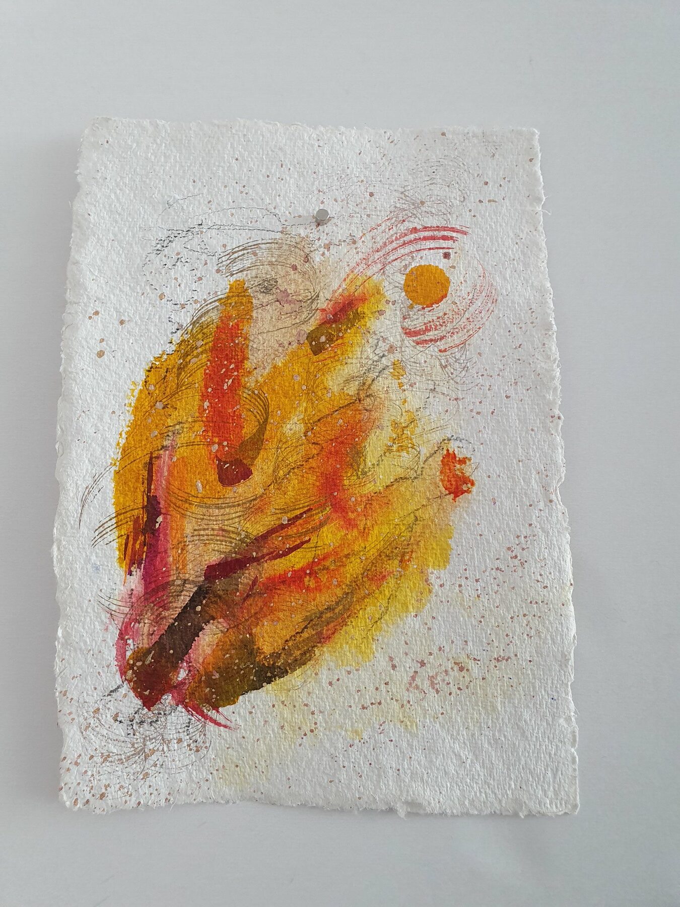 Movement 3, 2020, Mixed Media auf Büttenpapier, 21.0 × 30.0 cm