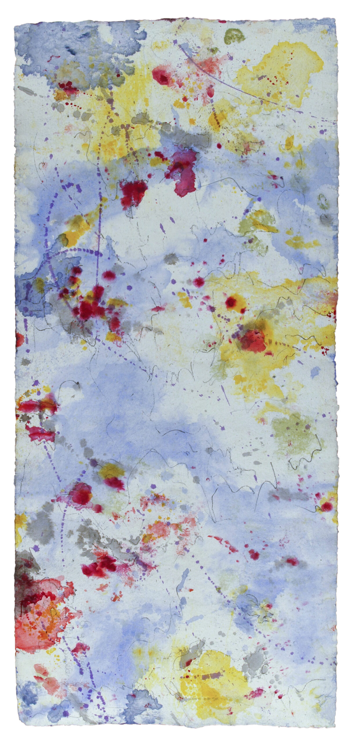 Space Worlds 16 — Vorderseite, 2020, Mixed Media auf Büttenpapier, beidseitig bemalt, 95.0 × 200.0 cm