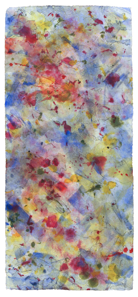 Space Worlds 16 — Rückseite, 2020, Mixed Media auf Büttenpapier, beidseitig bemalt, 95.0 × 200.0 cm