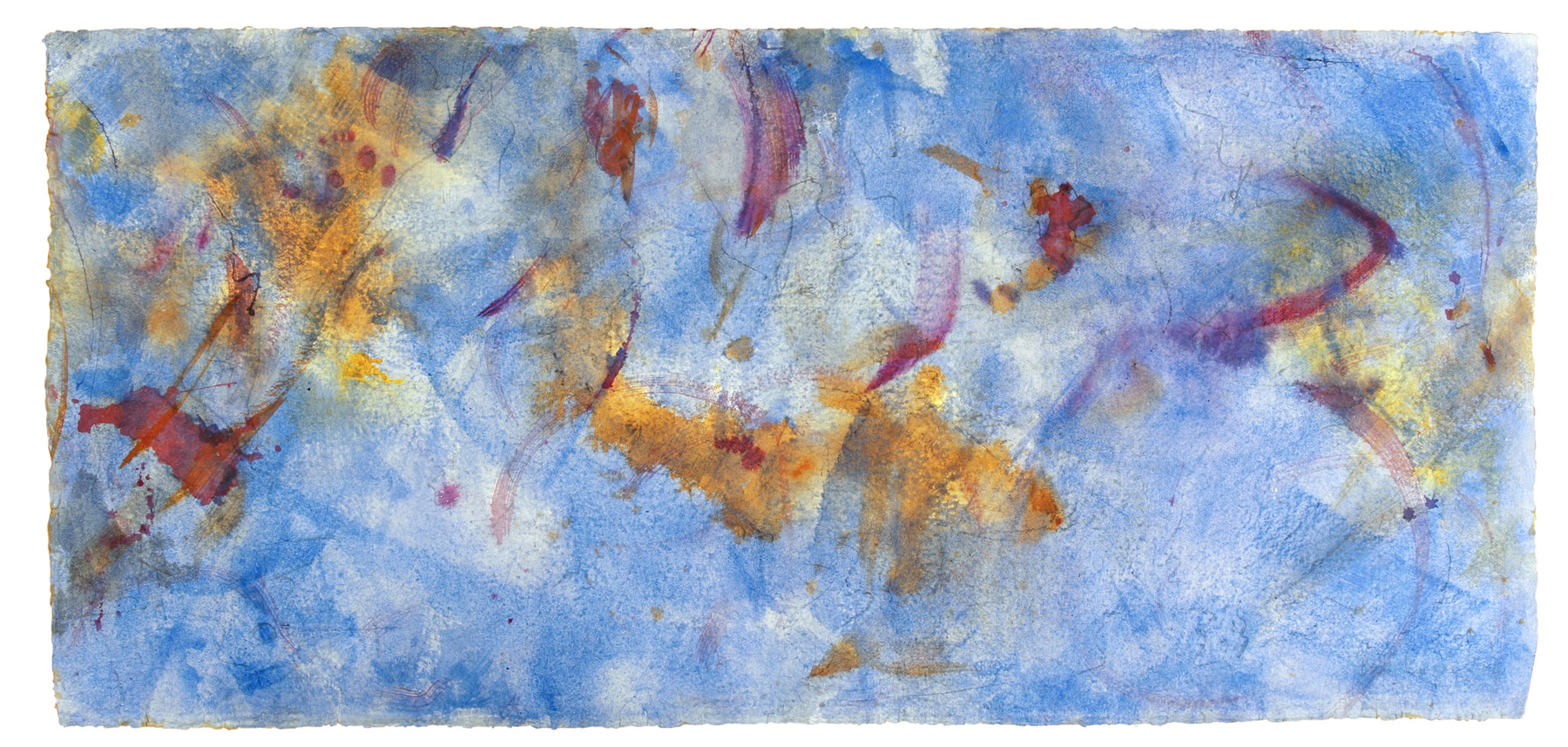 Space Worlds 11 — Vorderseite, 2020, Mixed Media auf Büttenpapier, beidseitig bemalt, 200.0 × 100.0 cm