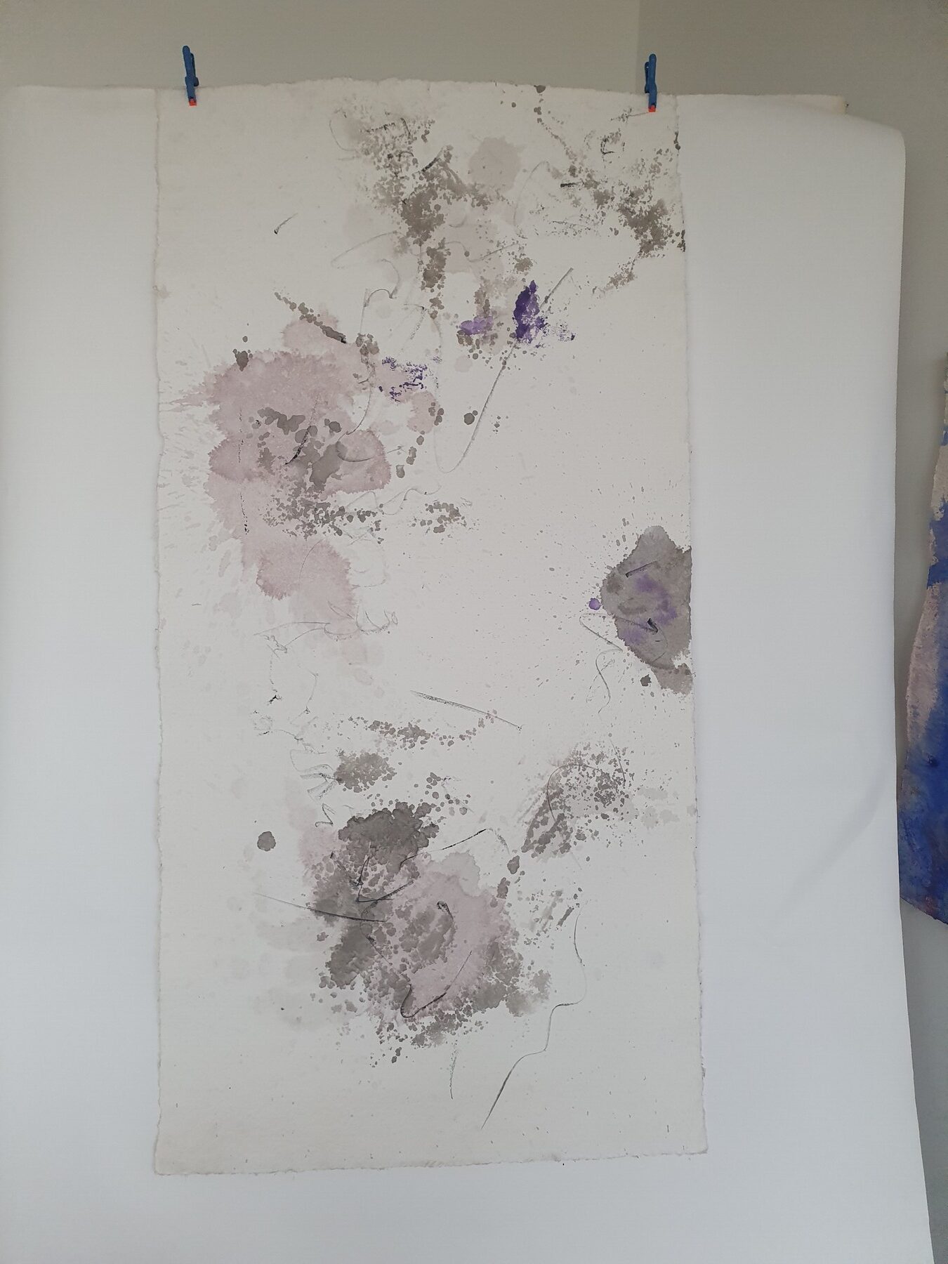 Tender 1, 2018, Mixed Media auf Büttenpapier, 90.0 × 180.0 cm