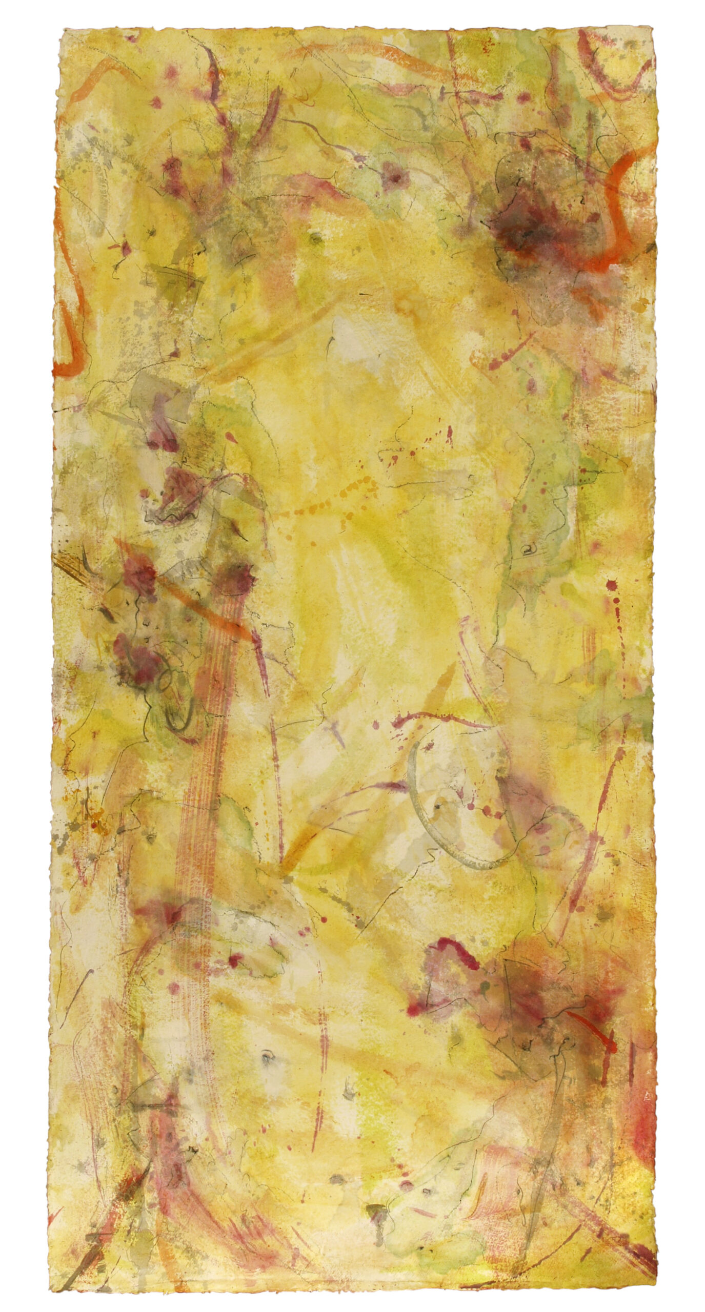 Space Worlds 19 — Vorderseite, 2017/2022, Mixed Media auf Büttenpapier, beidseitig bemalt, 100.0 × 200.0 cm