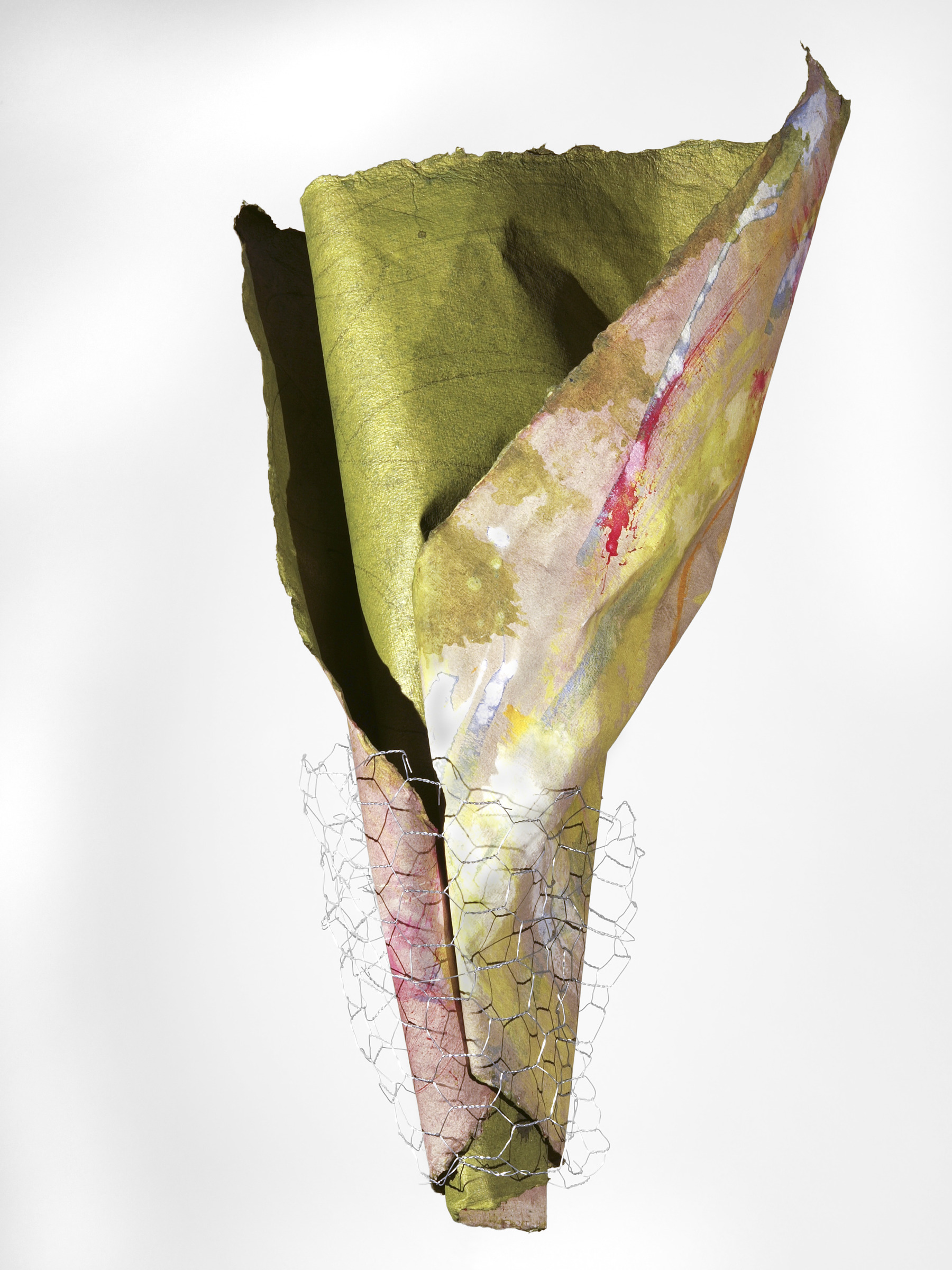 Sculpture 8, 2021, Mixed Media auf Büttenpapier mit Maschendraht, 50.0 × 62.0 cm