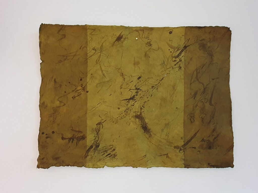 Dark+green, 2021, Mixed Media auf Büttenpapier, 75.0 × 55.0 cm