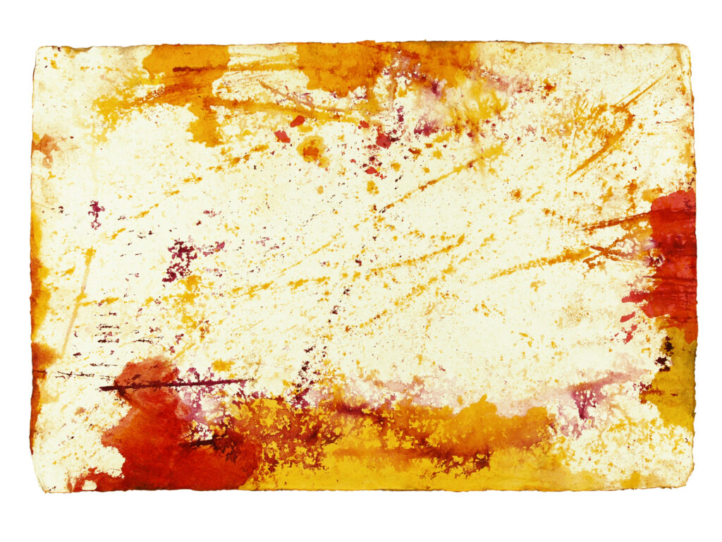 Fire 2 — Rückseite, 2022, Mixed Media auf Büttenpapier, beidseitig bemalt, 100.0 × 68.0 cm