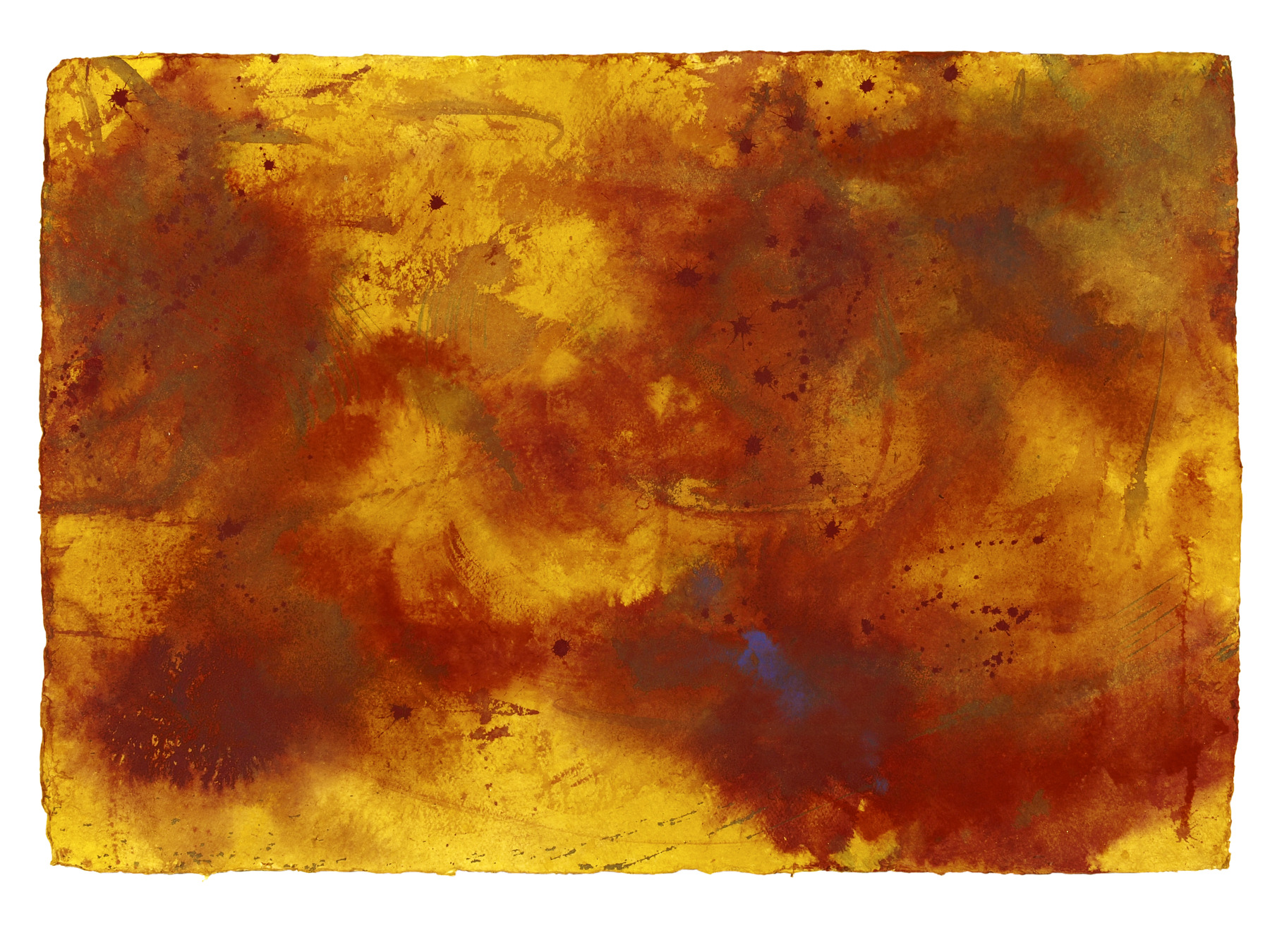 Fire 3 — Vorderseite, 2022, Mixed Media auf Büttenpapier, beidseitig bemalt, 100.0 × 68.0 cm