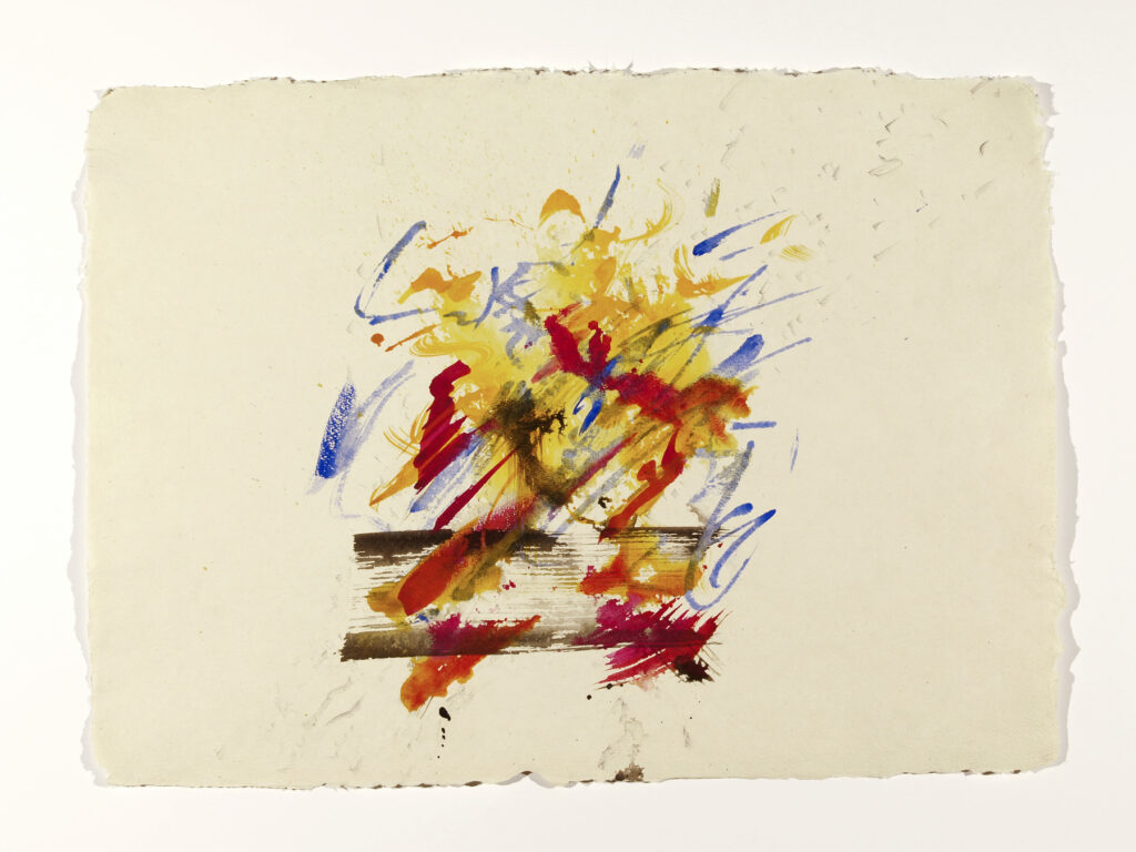 Flying 9, 2022, Mixed Media auf Büttenpapier, 76.0 × 55.0 cm