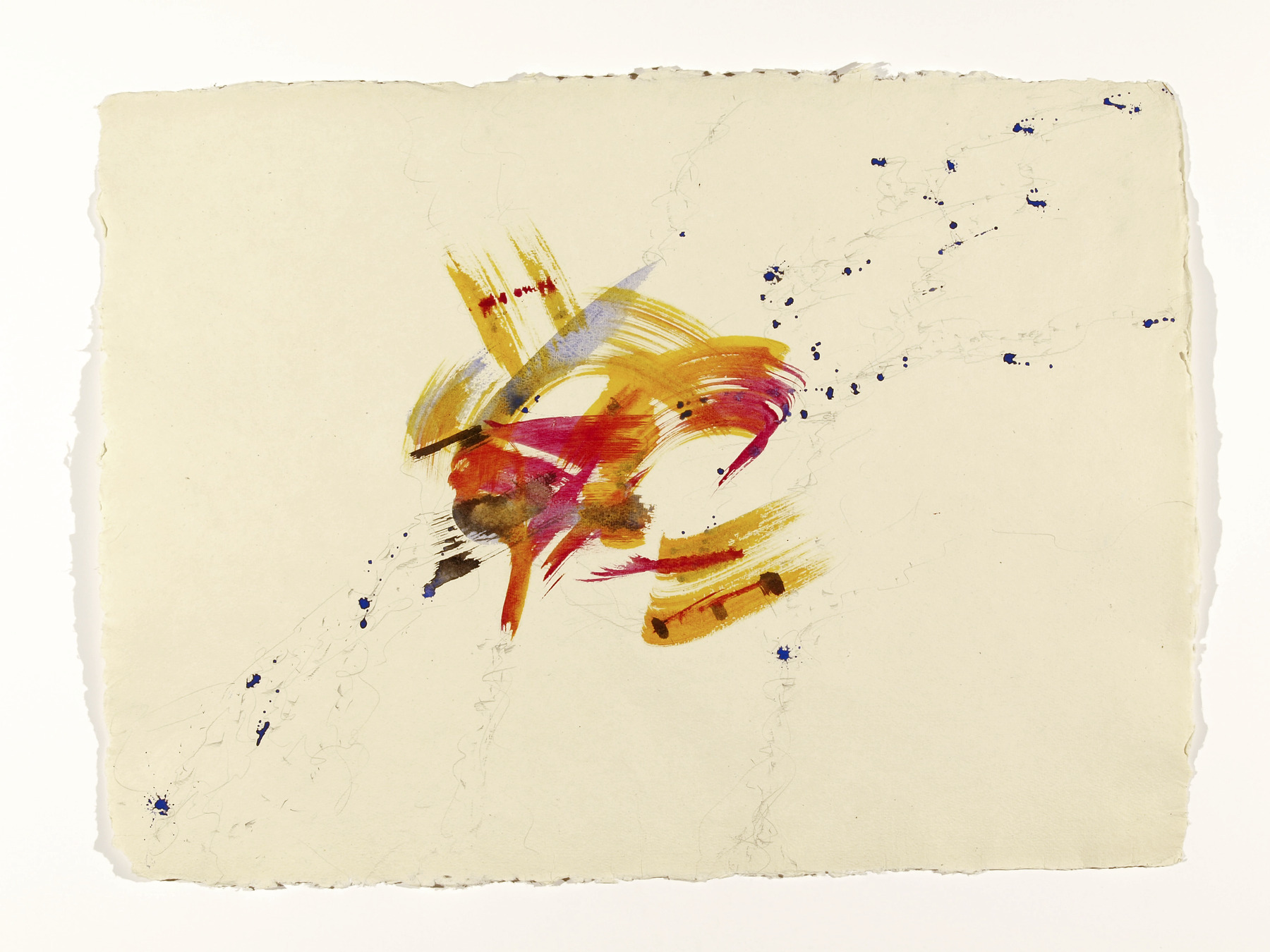 Flying 11, 2022, Mixed Media auf Büttenpapier, 76.0 × 55.0 cm