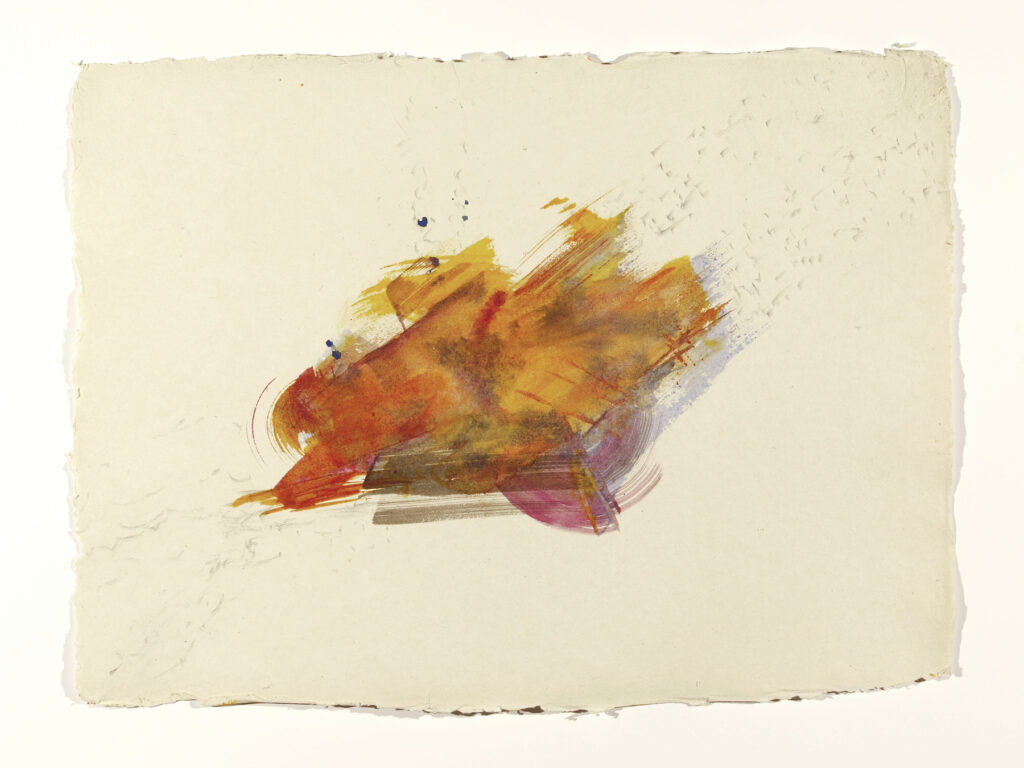 Flying 4, 2022, Mixed Media auf Büttenpapier, 76.0 × 55.0 cm