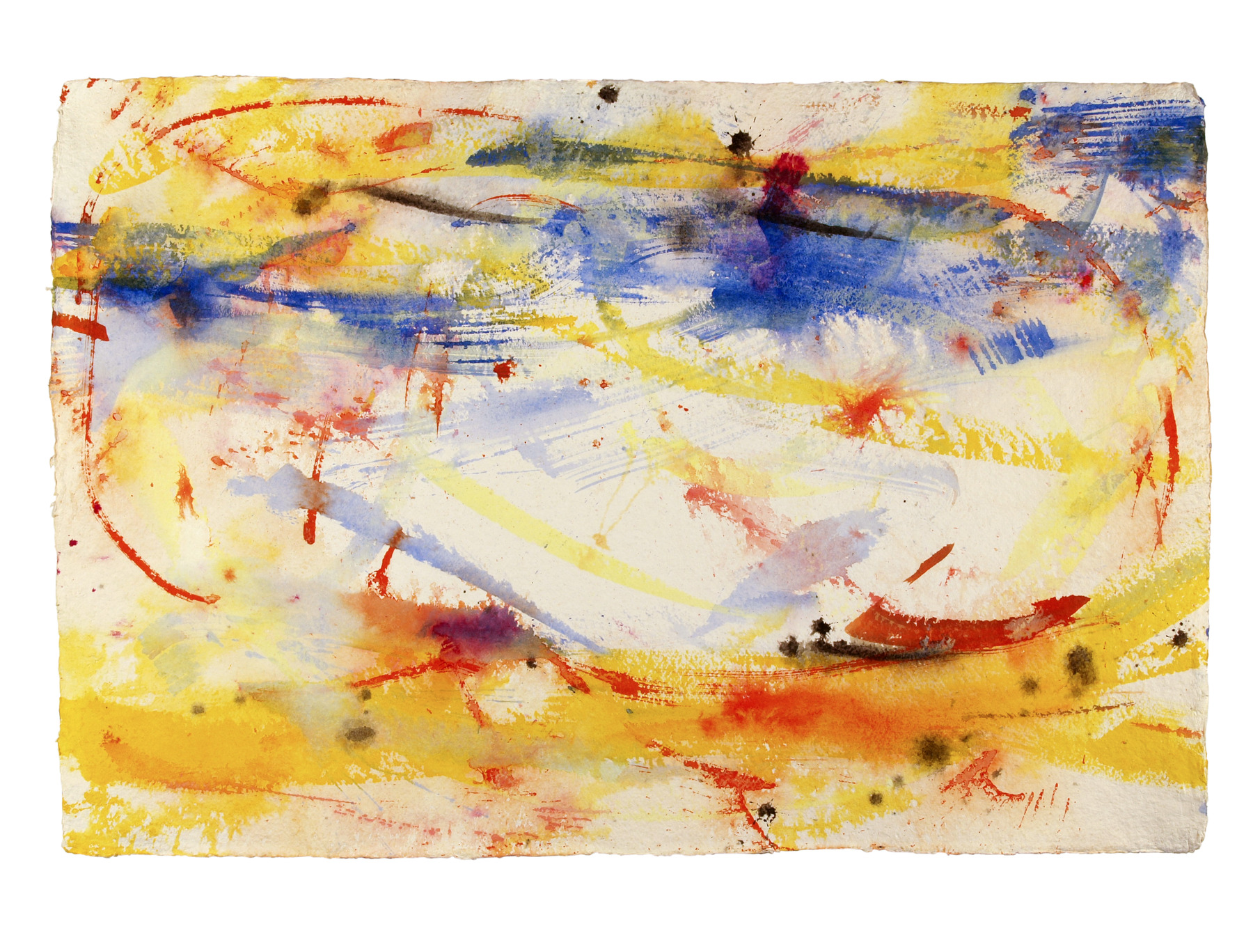Something Left 1 — Vorderseite, 2022, Mixed Media auf Büttenpapier, beidseitig bemalt, 100.0 × 68.0 cm