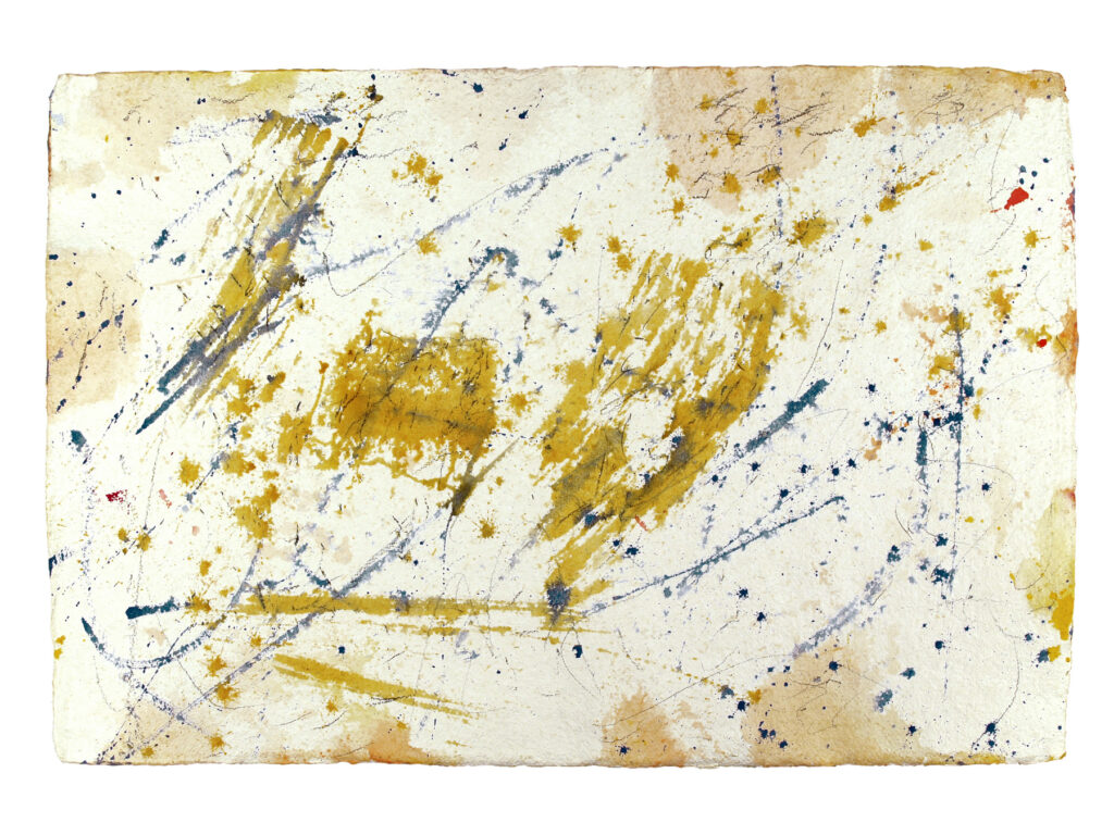 Something Left 1 — Rückseite, 2022, Mixed Media auf Büttenpapier, beidseitig bemalt, 100.0 × 68.0 cm