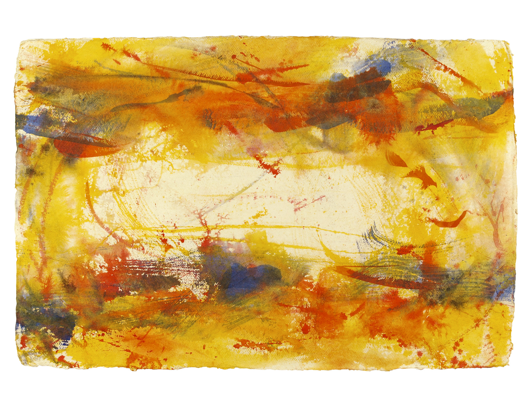 Something Left 2 — Vorderseite, 2022, Mixed Media auf Büttenpapier, beidseitig bemalt, 100.0 × 68.0 cm