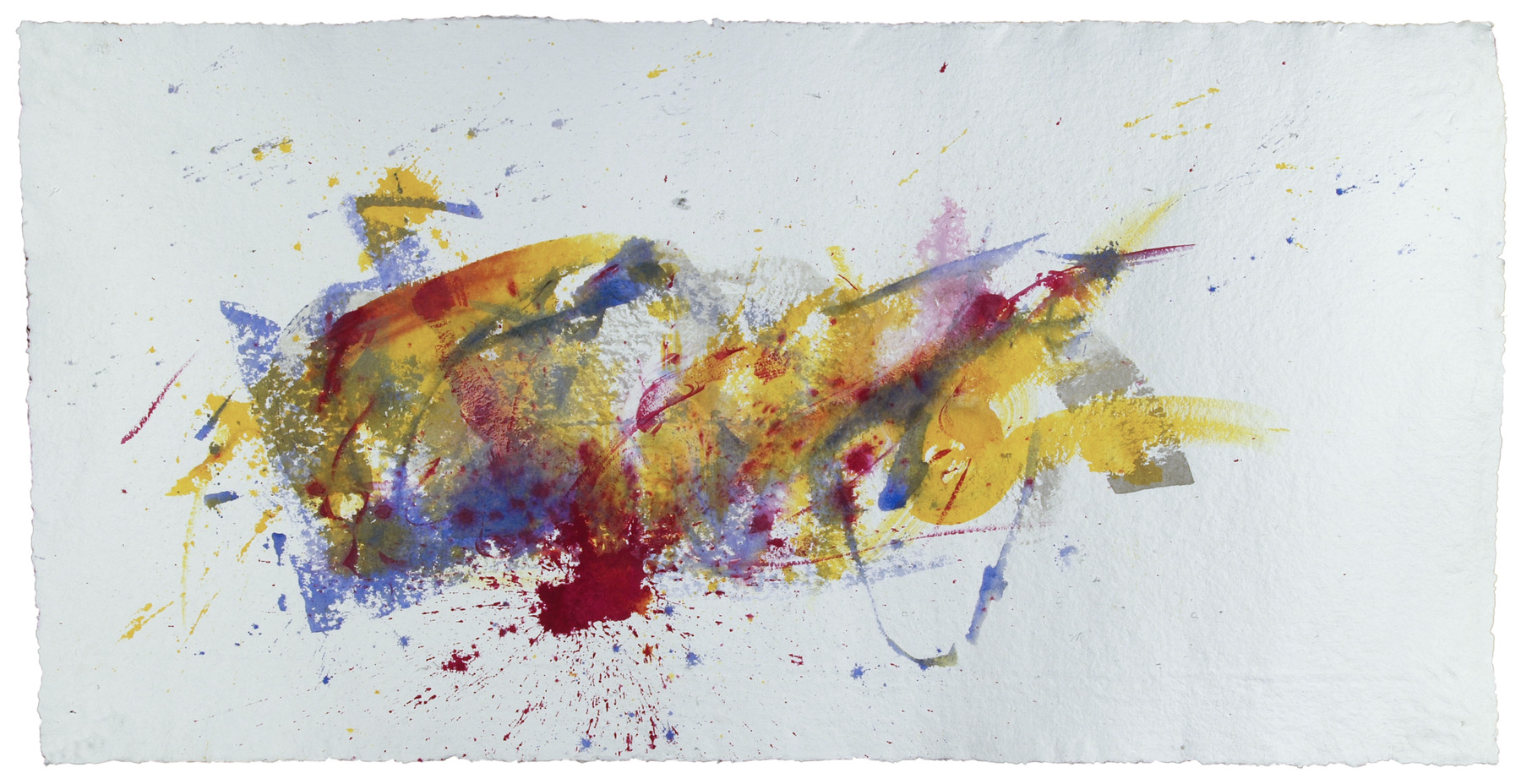 String 1, 2022, Mixed Media auf Büttenpapier, 180.0 × 90.0 cm