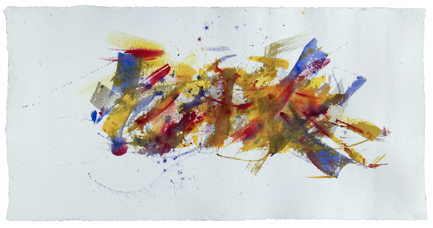 String 2, 2022, Mixed Media auf Büttenpapier, 180.0 × 90.0 cm