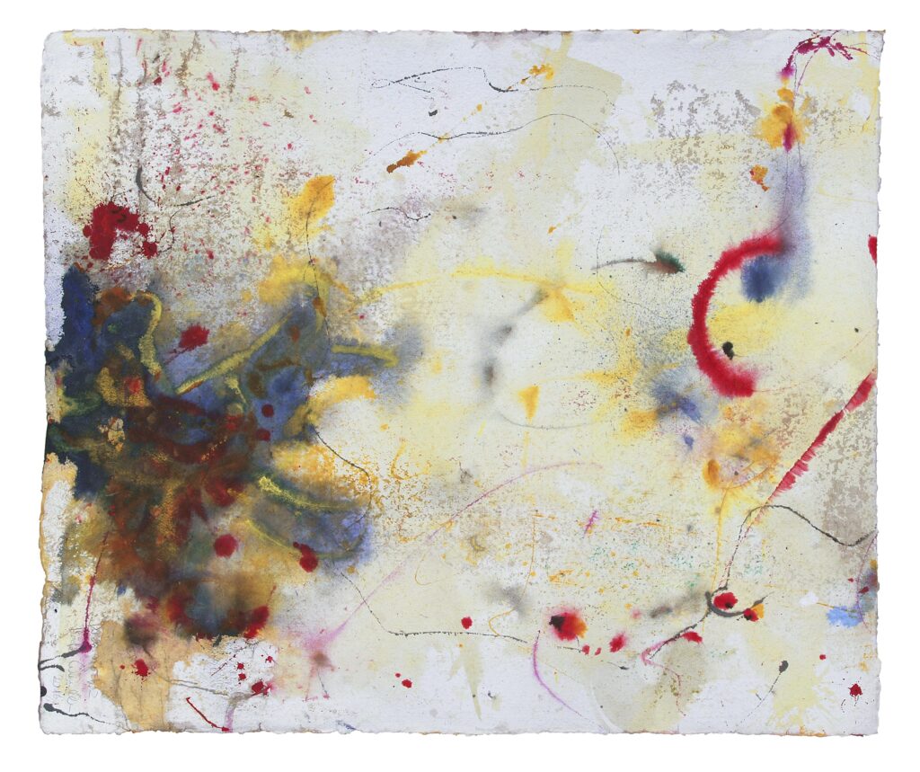 But Still — Rückseite, 2016, Mixed Media auf Büttenpapier, beidseitig bemalt, 118.0 × 98.0 cm