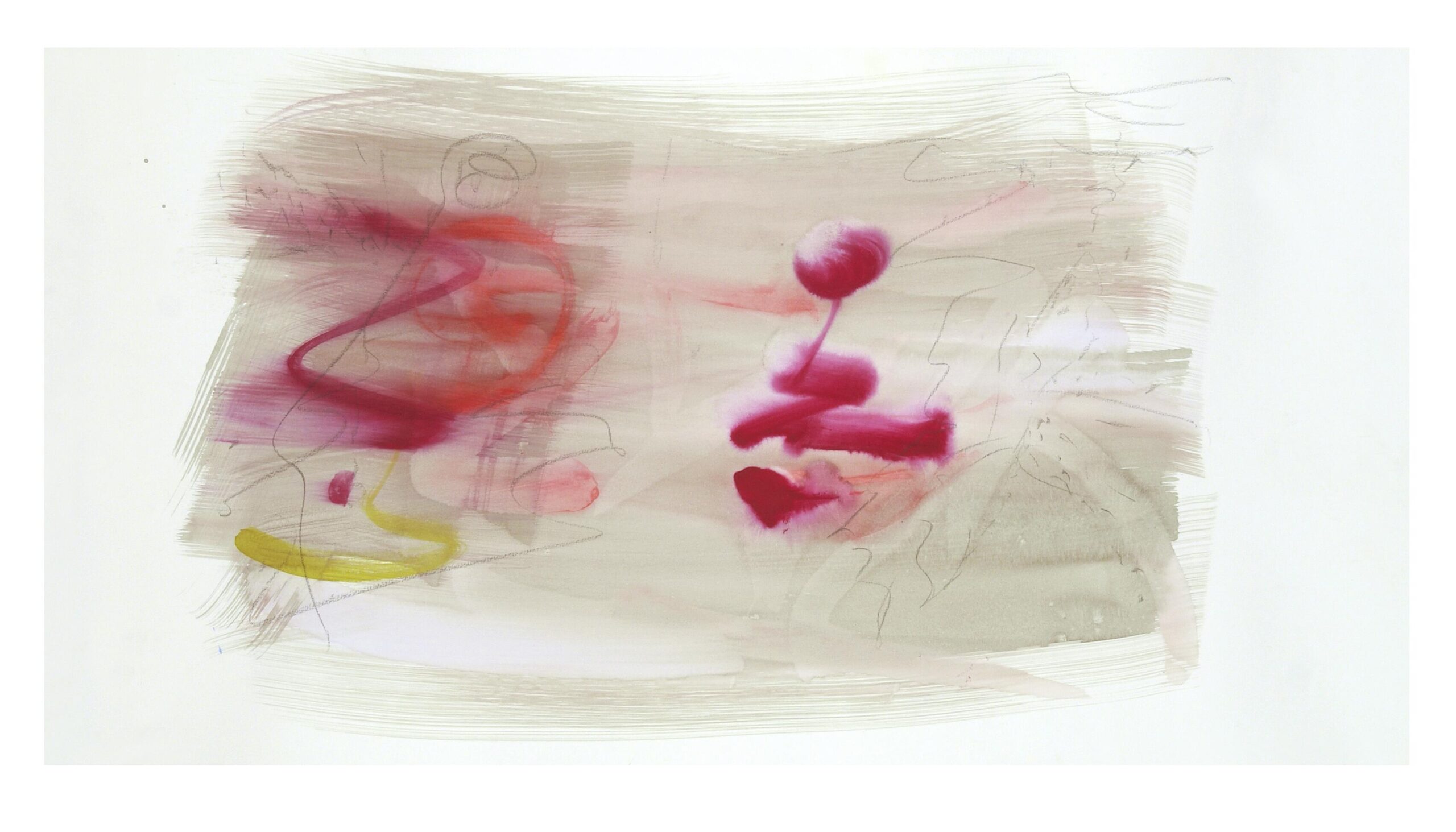 Flying Paper 3, 2018, Mixed Media auf Büttenpapier, beidseitig bemalt, 110.0 × 58.0 cm