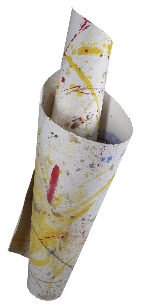 Space Worlds 22 — als Rolle, 2024, Mixed Media auf Büttenpapier, beidseitig bemalt, 100.0 × 200.0 cm