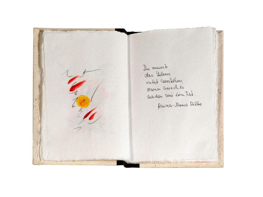 Inspirations 1, 2026, Mixed Media auf Büttenpapier, überwiegend bemalt, 15.5 × 22.5 cm