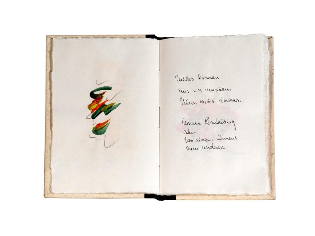 Inspirations 2, 2026, Mixed Media auf Büttenpapier, überwiegend bemalt, 15.5 × 22.5 cm