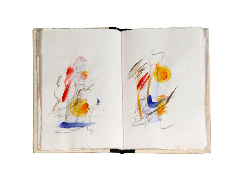 Inspirations 2, 2026, Mixed Media auf Büttenpapier, überwiegend bemalt, 15.5 × 22.5 cm