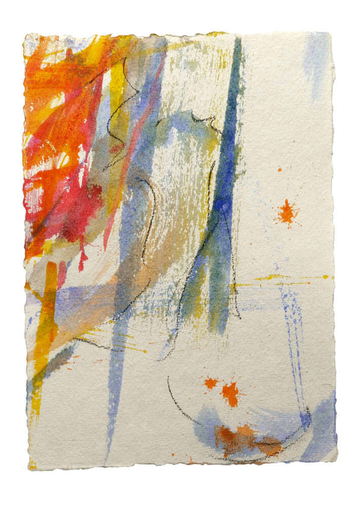 Only 2, 2025, Mixed Media auf Büttenpapier, 24 × 34 cm