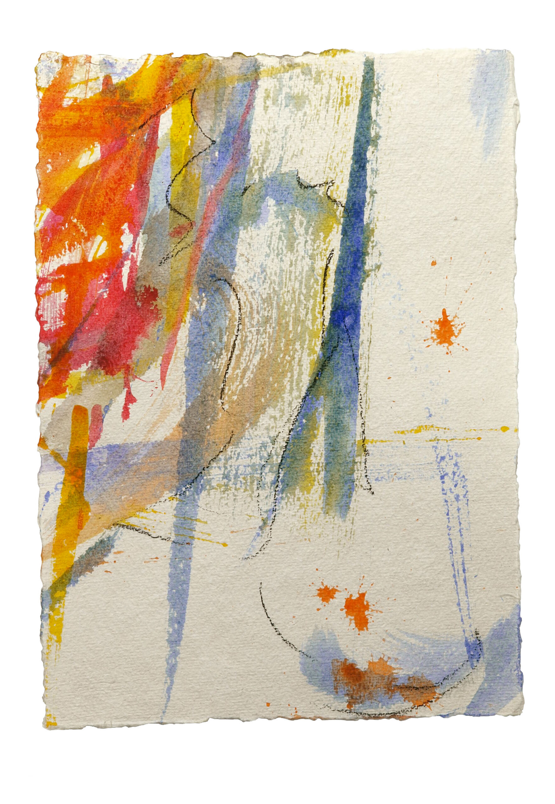Only 2, 2025, Mixed Media auf Büttenpapier, 24 × 34 cm