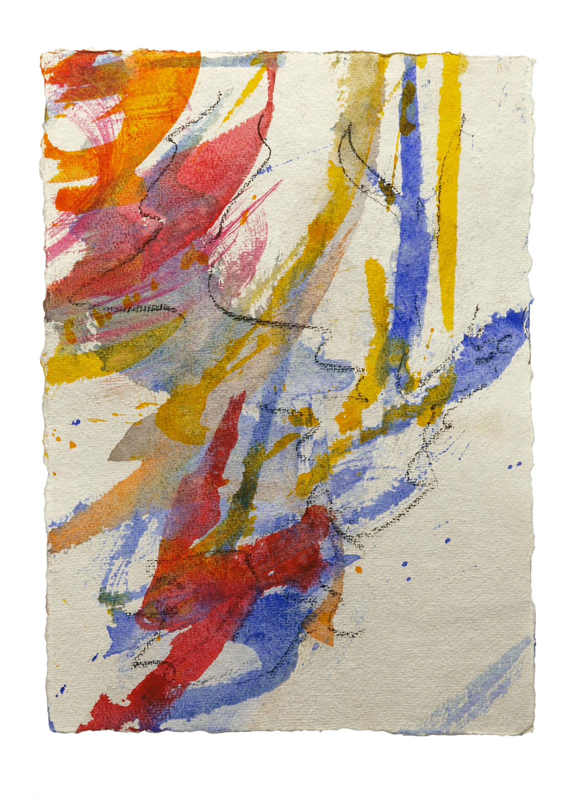 Only 3, 2025, Mixed Media auf Büttenpapier, 24 × 34 cm