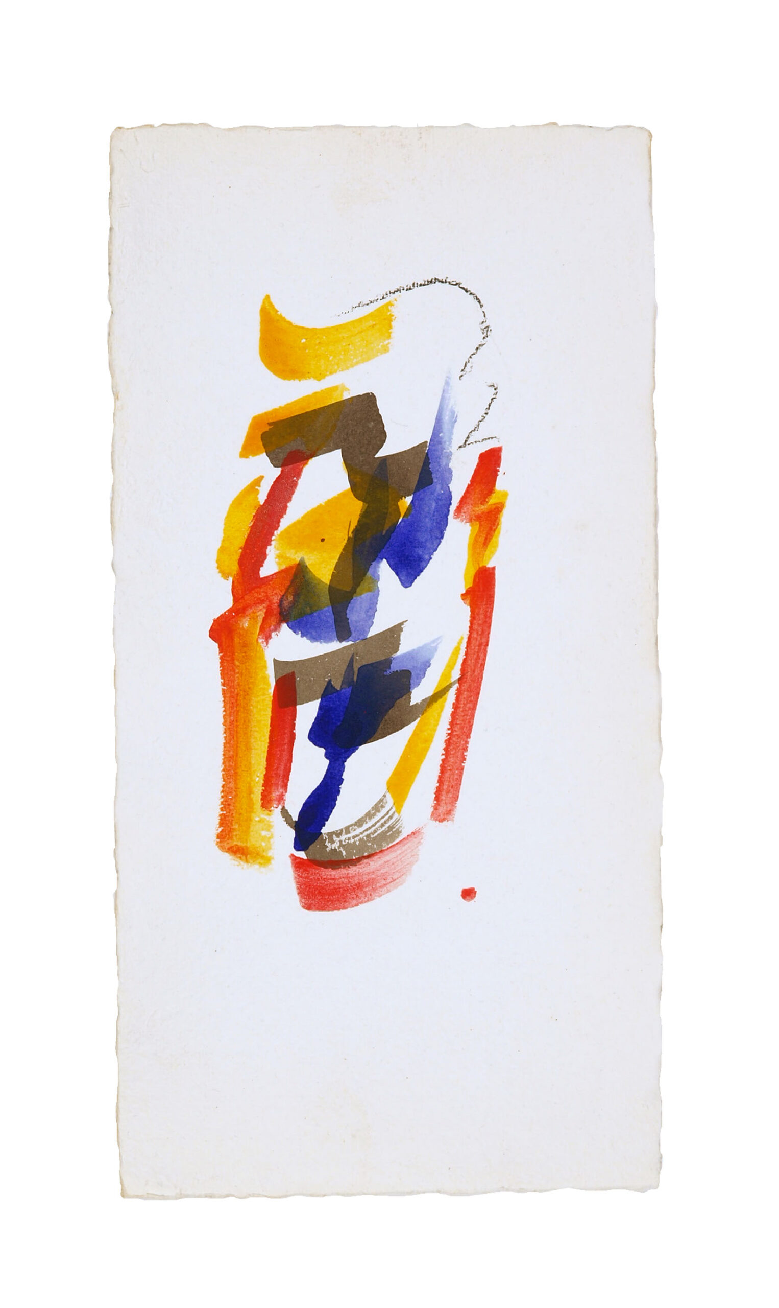 Ahead 1, 2026, Mixed Media auf Büttenpapier, 15 × 30 cm