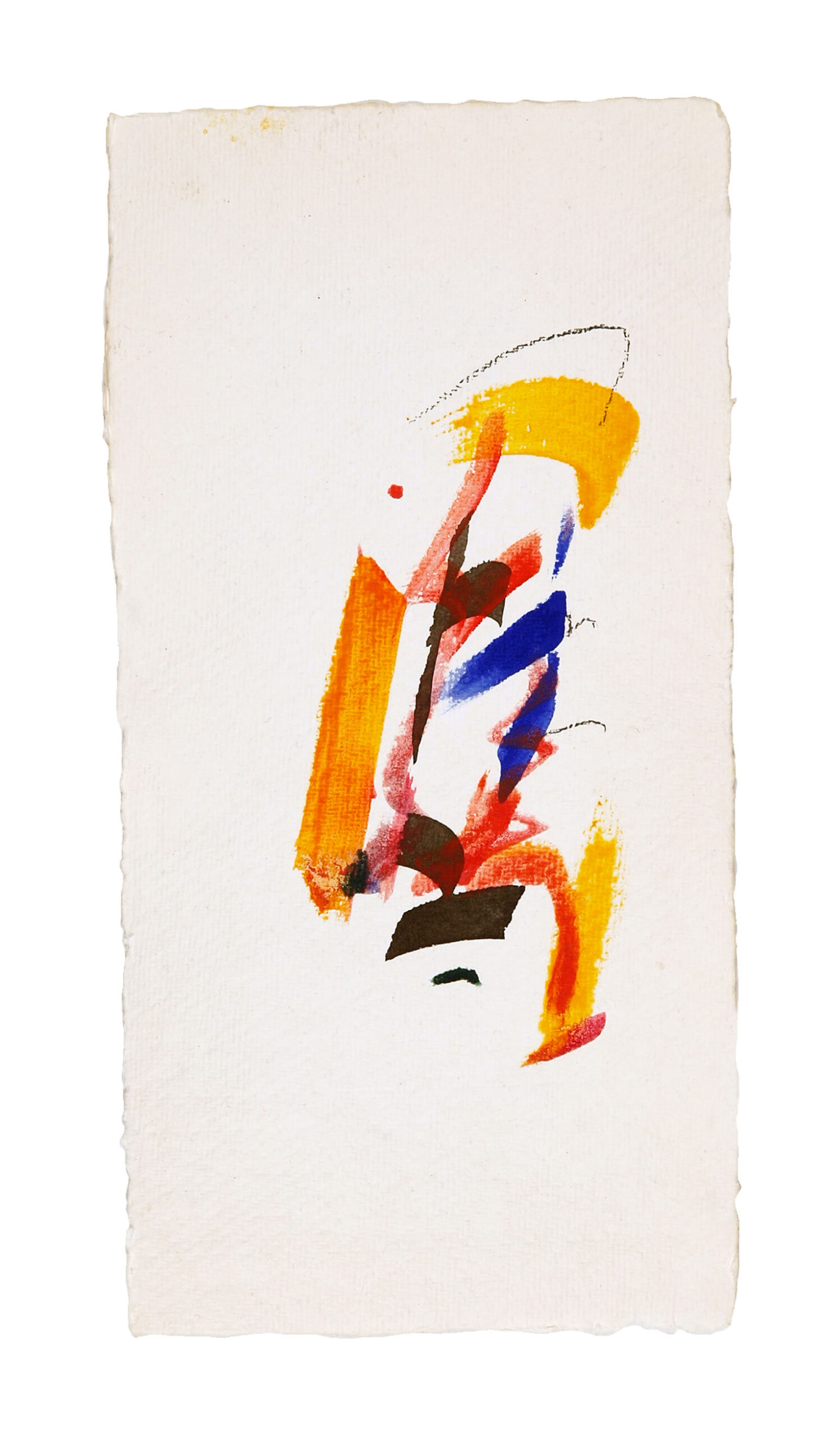 Ahead 4, 2026, Mixed Media auf Büttenpapier, 15 × 30 cm