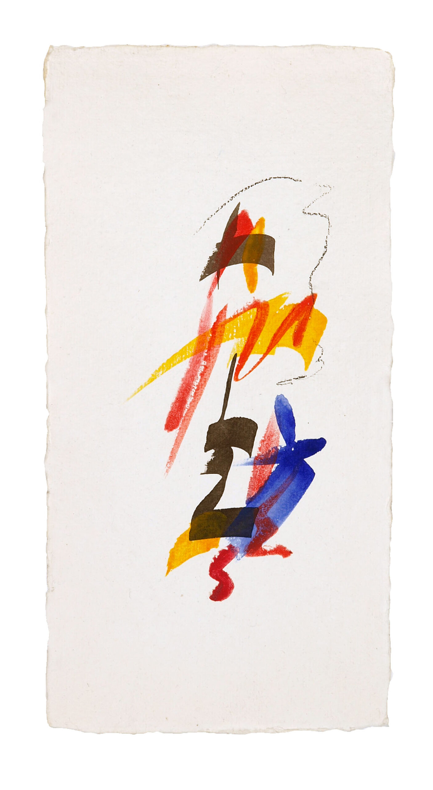Ahead 5, 2026, Mixed Media auf Büttenpapier, 15 × 30 cm