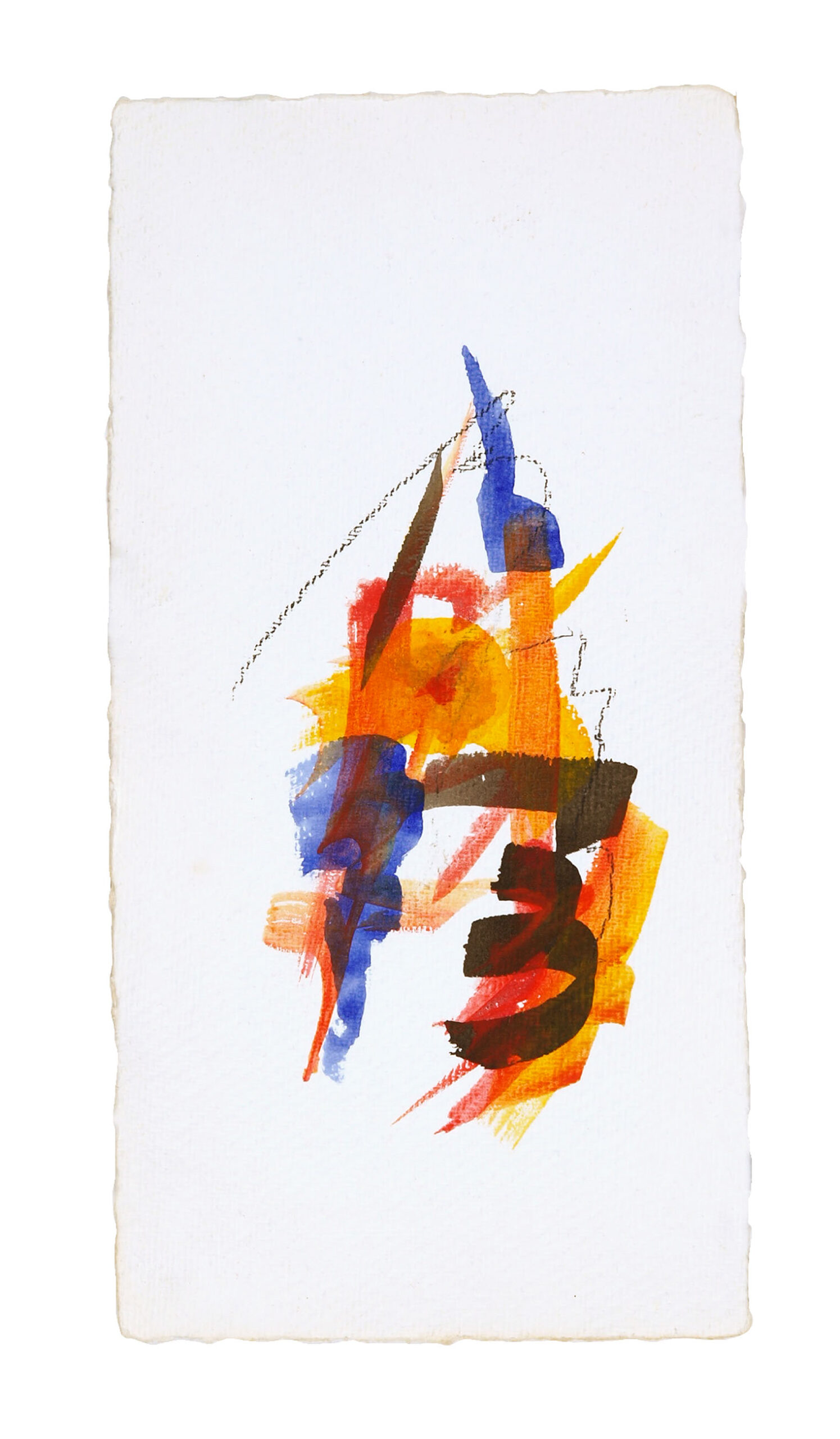 Ahead 6, 2026, Mixed Media auf Büttenpapier, 15 × 30 cm
