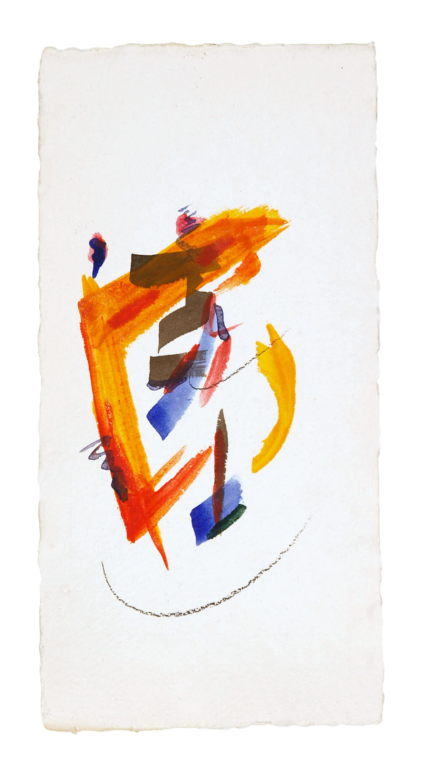 Ahead 7, 2026, Mixed Media auf Büttenpapier, 15 × 30 cm